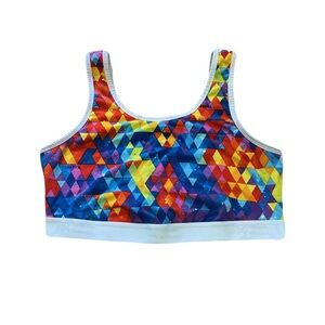 TomboyX Essentials Soft Bra in Rainbow Geometric, Curvy / Plus size 2X